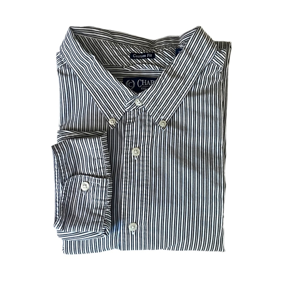 Chaps Custom Fit Long Sleeve Button Up Dress Shir… - image 1